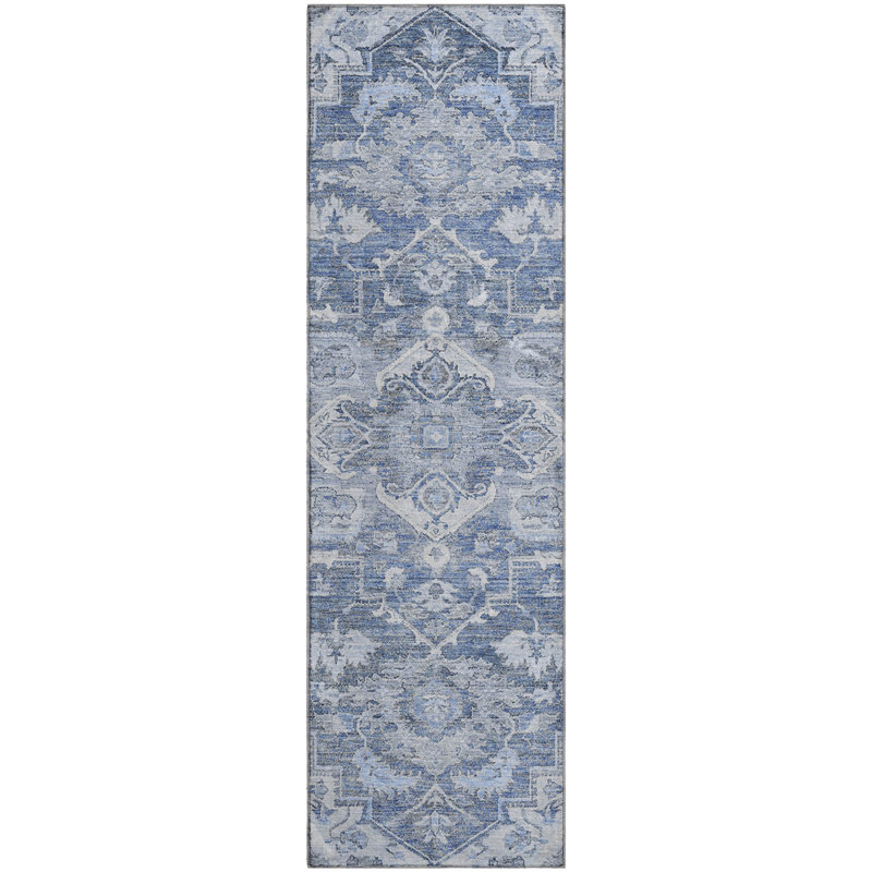 Premium Machine Washable Prisco Denim Rug, Runner 2'3" x 7'6"