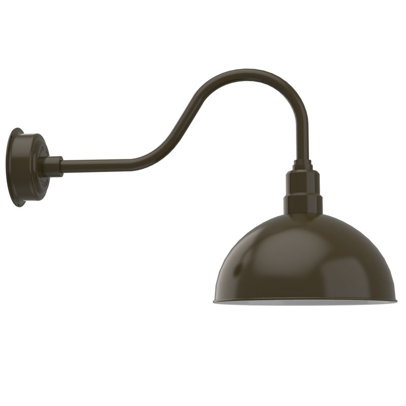 Luminaire de grange d’extérieur à del Dipkarpaz, H 21 po x l 14 po x P 31 po, Bronze acajou