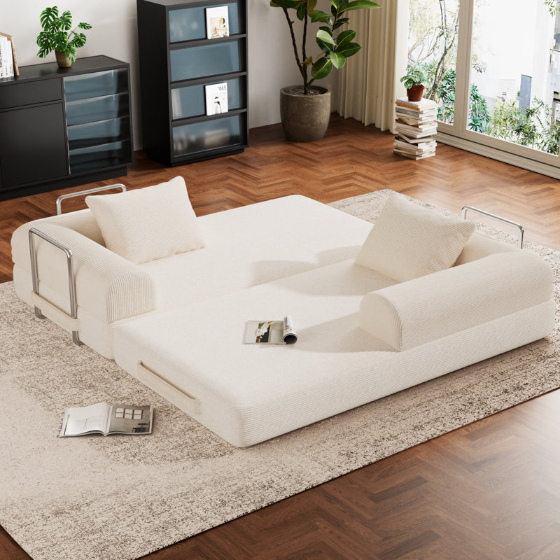 Canapé-lit modulaire modulaire avec aménagement personnalisable, Beige