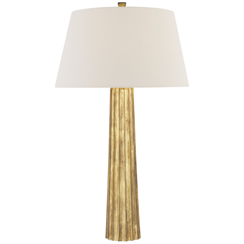 Chapman & Myers Fluted Spire Large Table Lamp, Gilded Iron, Fabric