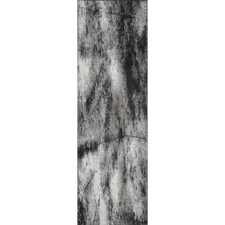 Machine Washable Felix Gray/Black Rug