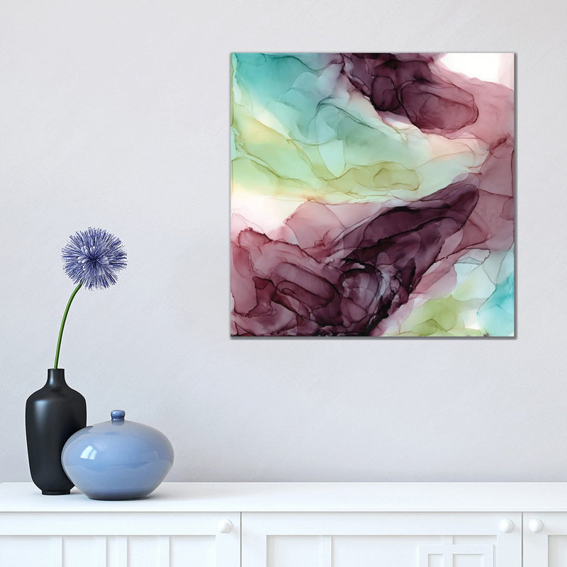 Plum Garden by Elizabeth Karlson - Floater Frame Painting on Canvas, Wrapped Canvas, 93.98 cm H x 93.98 cm W x 3.175 cm D