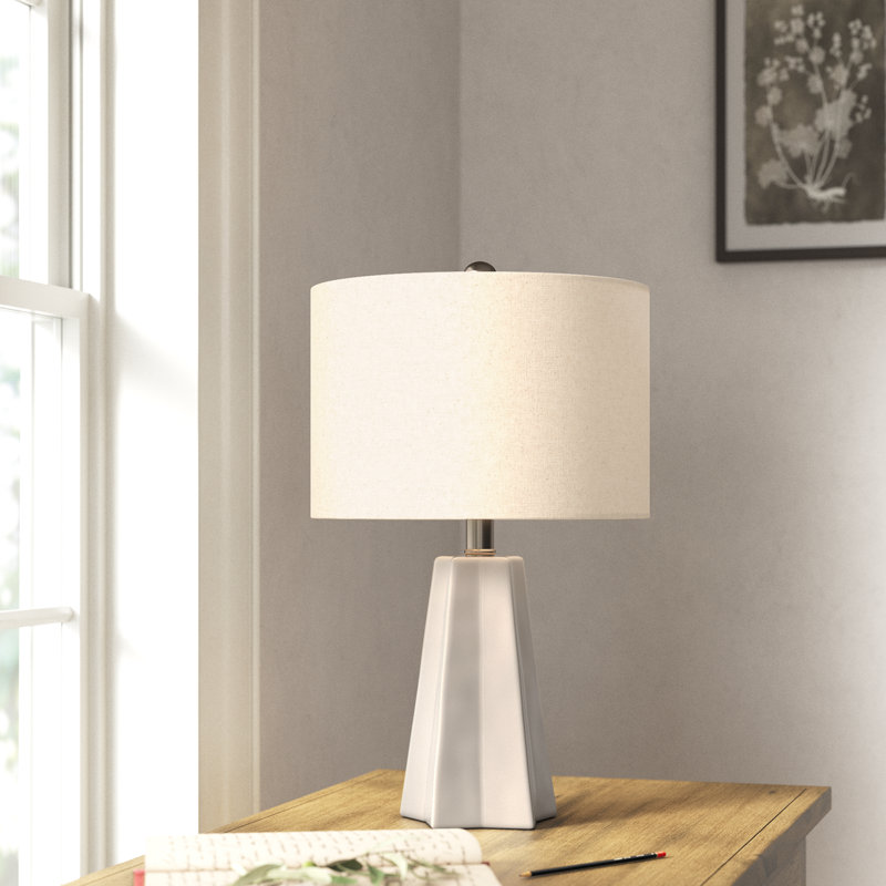 Magalie Ceramic Table Lamp, Gray
