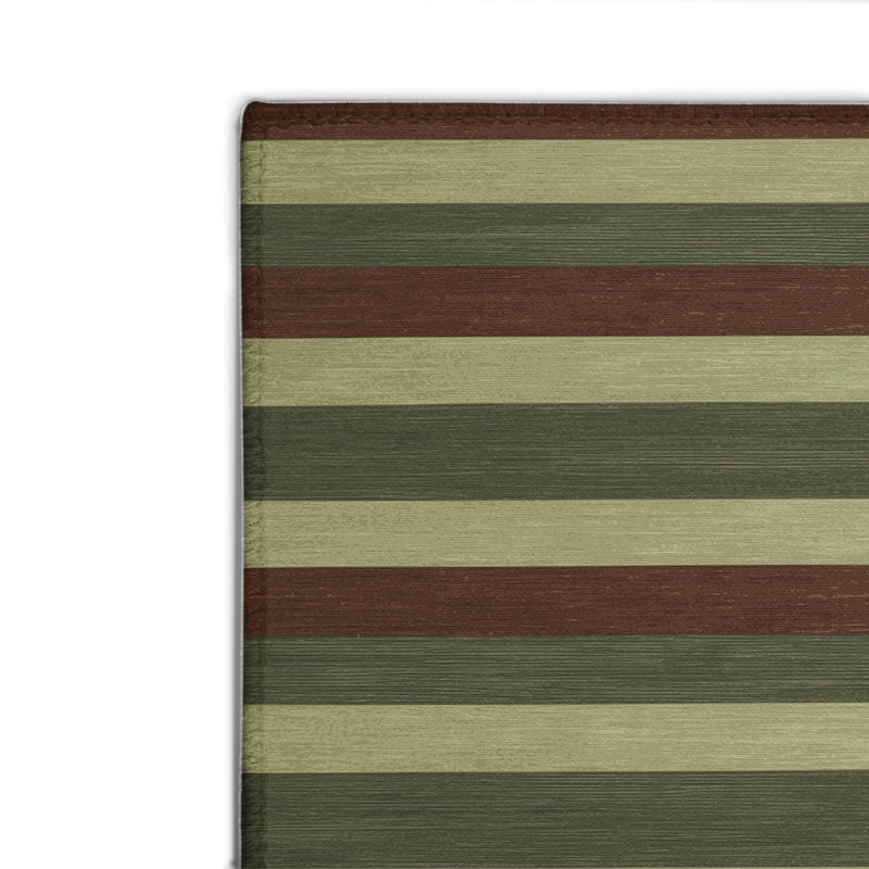HorizontalStripes Brown Indoor and Outdoor Area Rug, Rectangle 2' x 3'