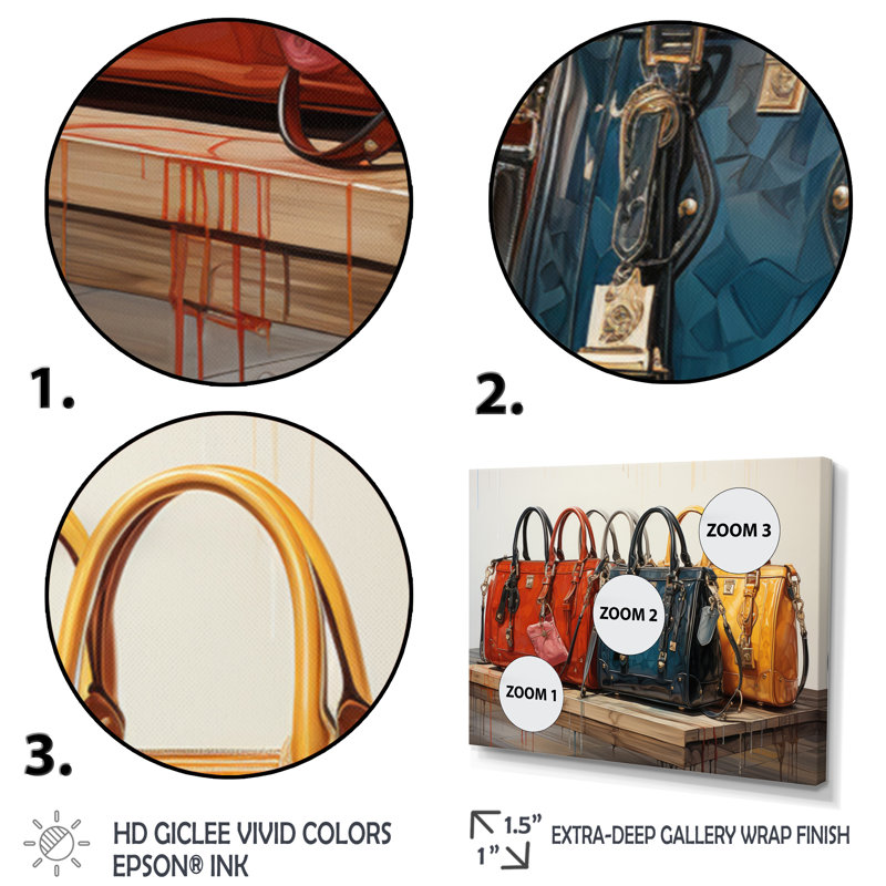«Minimalims Designer Bag Envy III», reproduction sur toile, Toile tendue, H 30 po x l 40 po x P 1,5 po