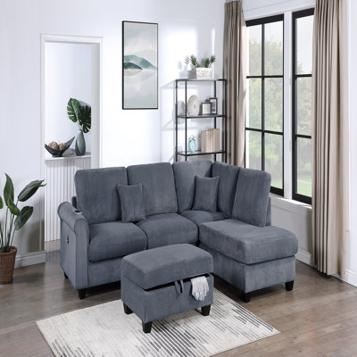 Ensemble de canapé modulaire 3 pièces en velours côtelé LAF