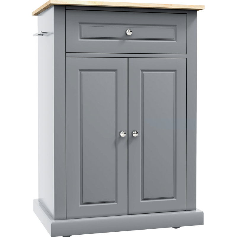 Kitchen Island Cart On Wheels, Grey With Drawer, Adjustable Shelf, 2 Towel - Gorgeously Crafted Rolling In Marvelous