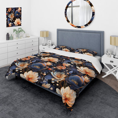 Ensemble de housse de couette à motif floral botanique ultramoderne