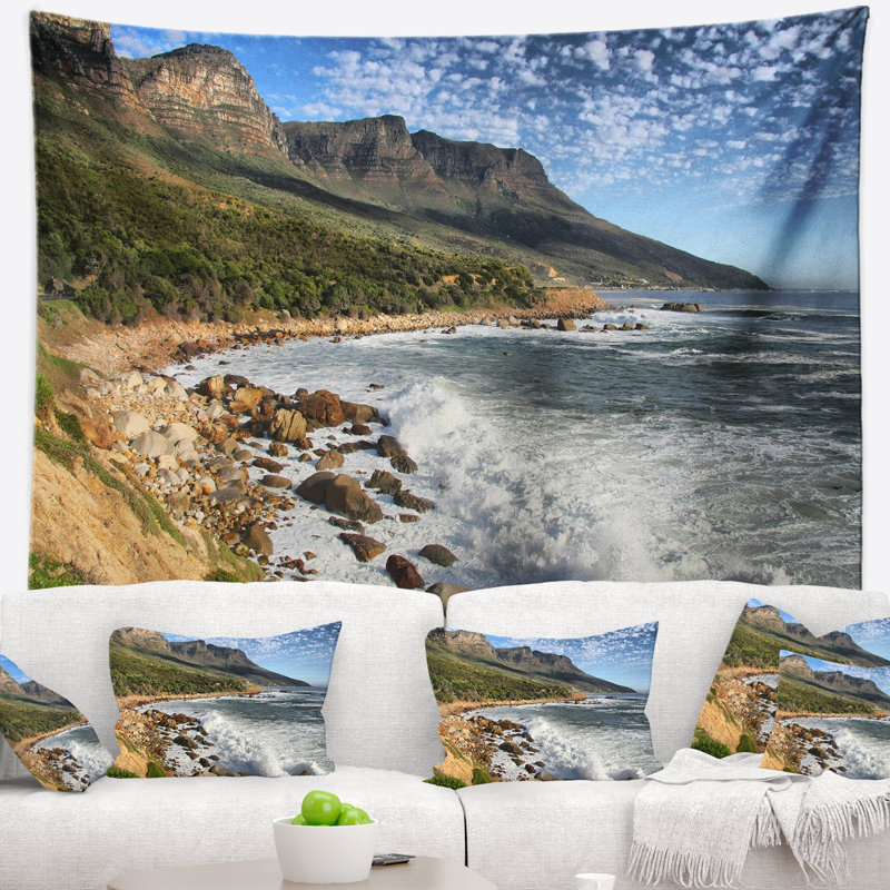 Magnifique tapisserie de mer south africain, H 32 po x l 39 po