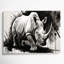 Faune, rhinocéros, art mural sur toile grise-2107316603
