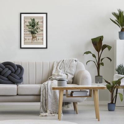 Aztec Planter Lush Plant Framed Print Under Glass, design by Cindy Jacobs