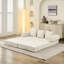 Lit de sol polyvalent, canapé pliable en chenille confortable avec accoudoirs, espace, canapé-lit convertible beige sans assemblage, canapé-matelas, modulaire et respirant-1050179211