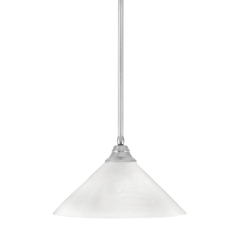 Luminaire suspendu à n'importe quelle tige, Granit foncé, Mousseline blanche, H 8,25 po x l 16 po x P 16 po