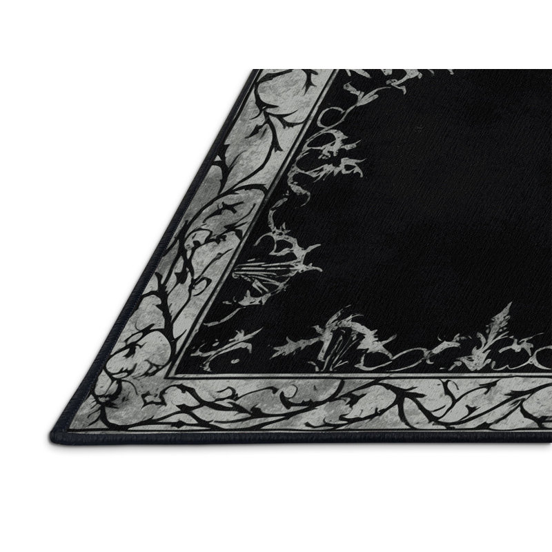 Tapis noir Starry, Carré 8 pi