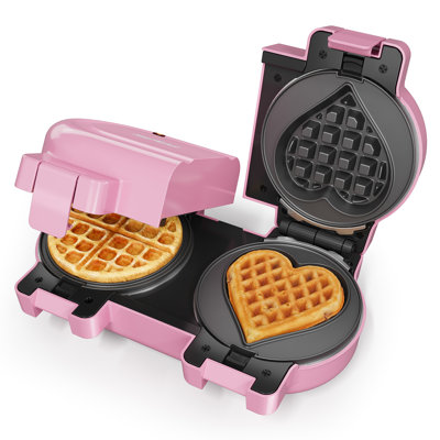 Double Waffle Maker With Removable Nonstick Plates And One-Touch Control