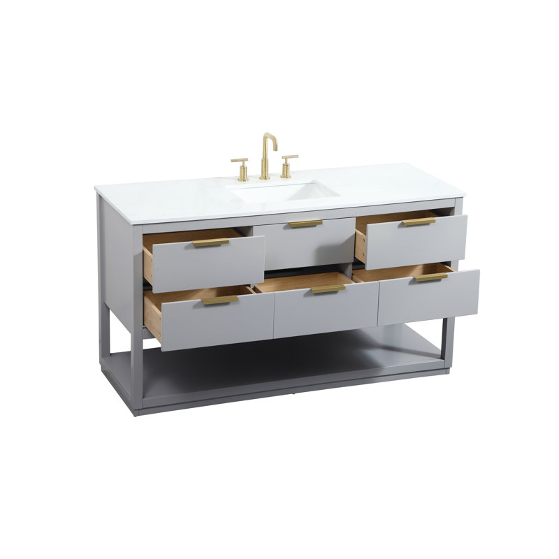 Ensemble de meuble-lavabo simple 60 po Felicity, Gris