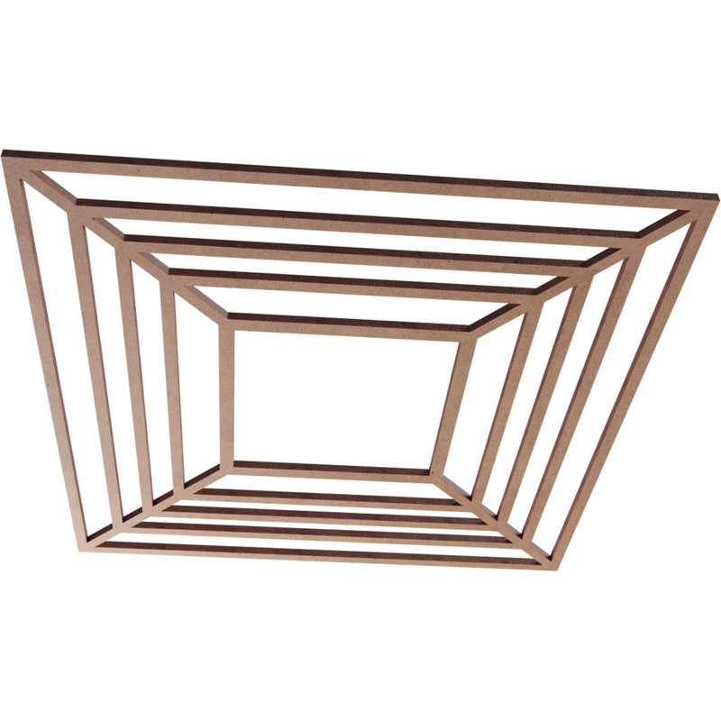 Médaillon de plafond 16 "x 16" x 5 7/8 "x T 1/4" Raven, Bois (qualité de peinture), H 16 po x l 16 po x P 0,38 po