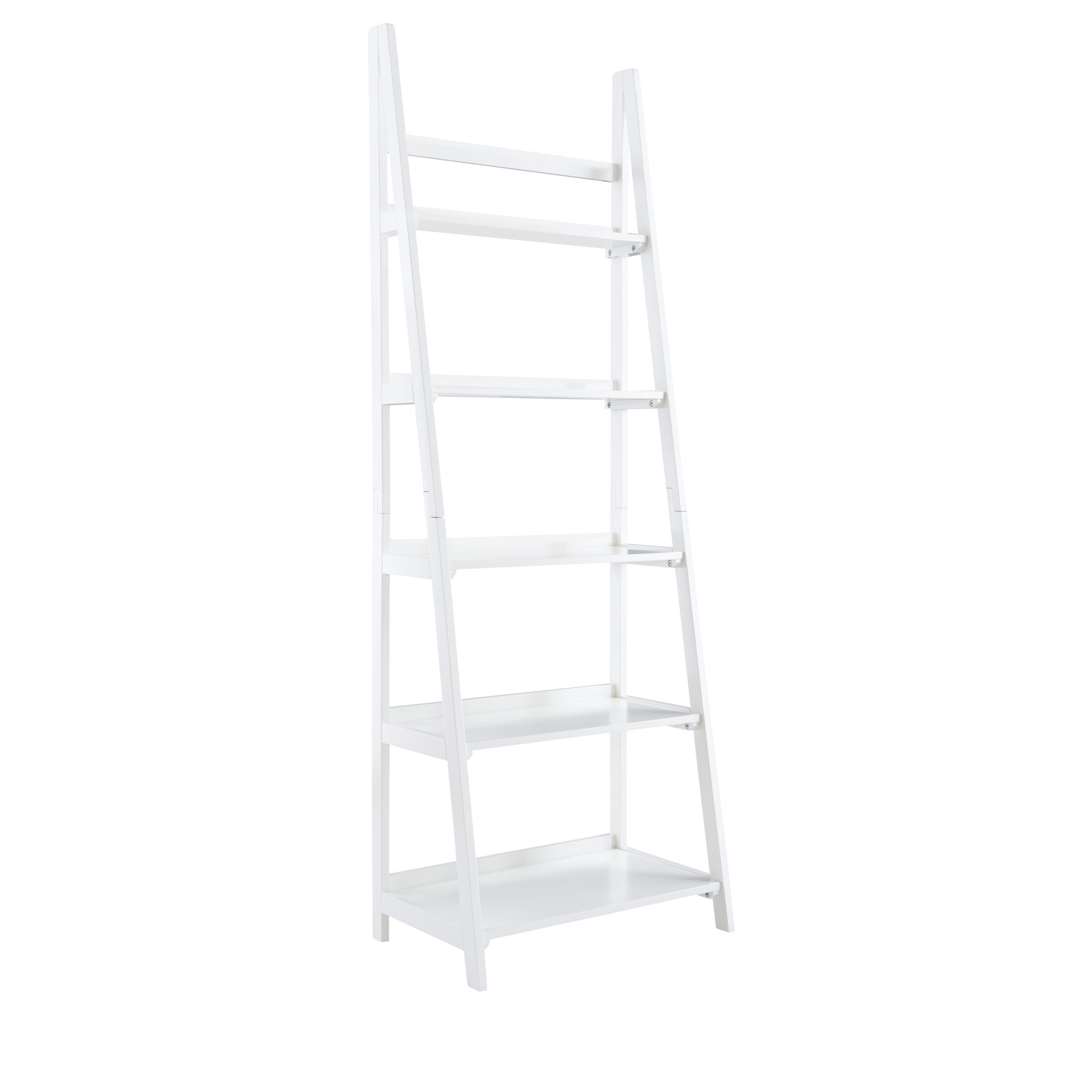 Kamal 72'' H x 24.75'' W Ladder Bookcase, White