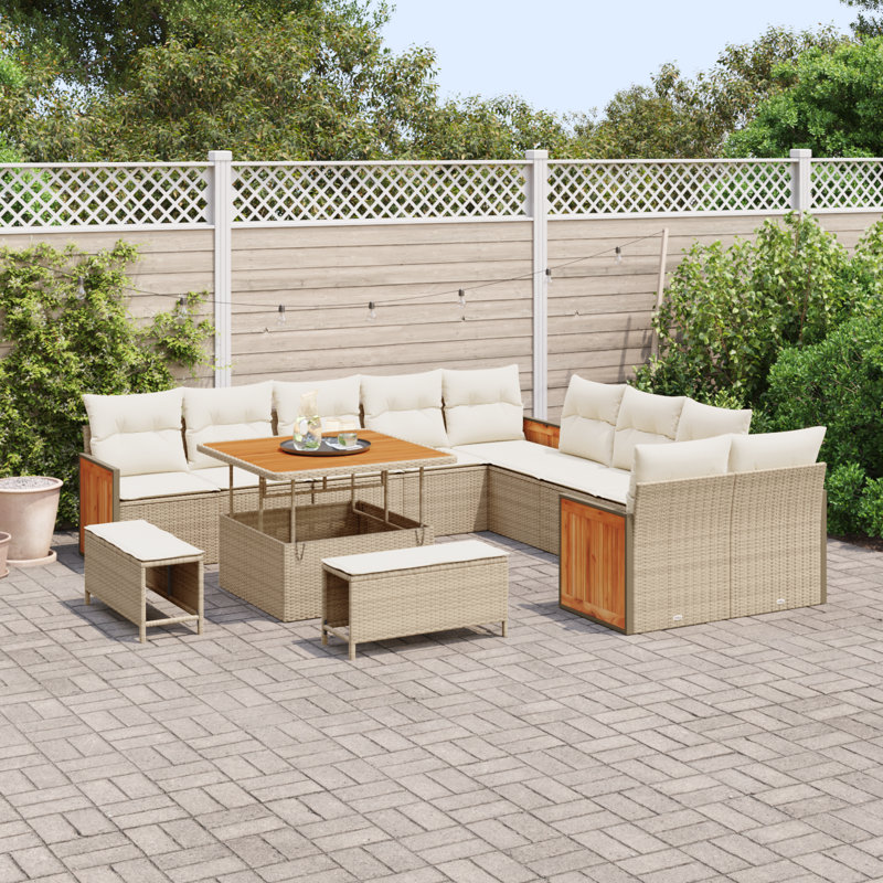 289cm Wide Patio Sofa with Cushions