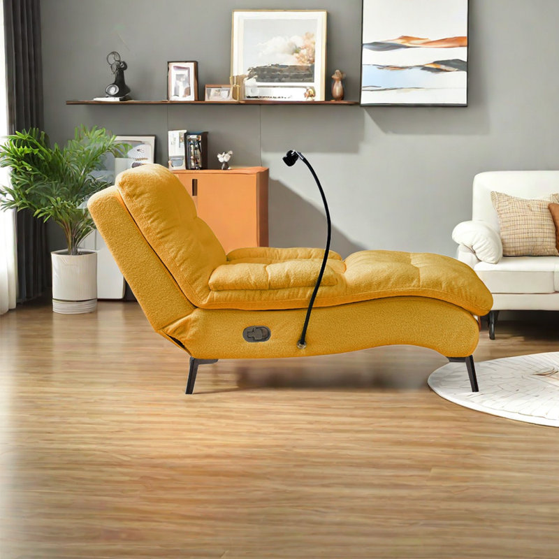Chaise longue rembourrée Vershaun, Jaune