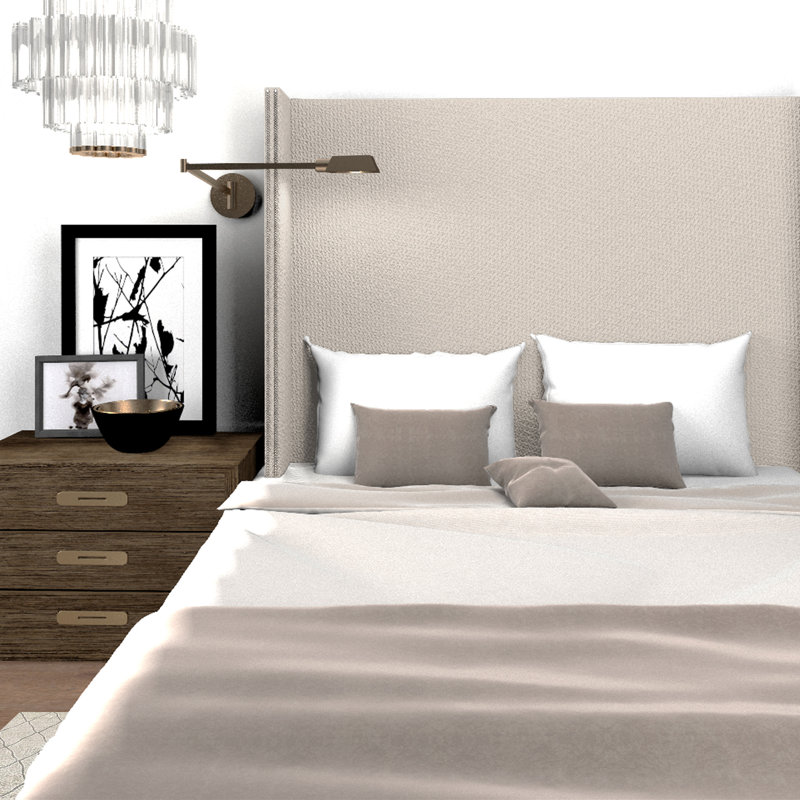 Kaiser Bed, Queen, Plush Velvet Alabaster