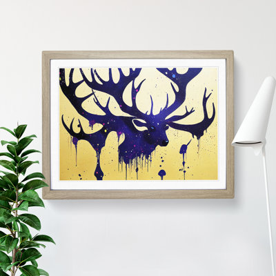 XH1022-6182X Modern Stag Art - Single Picture Frame Print