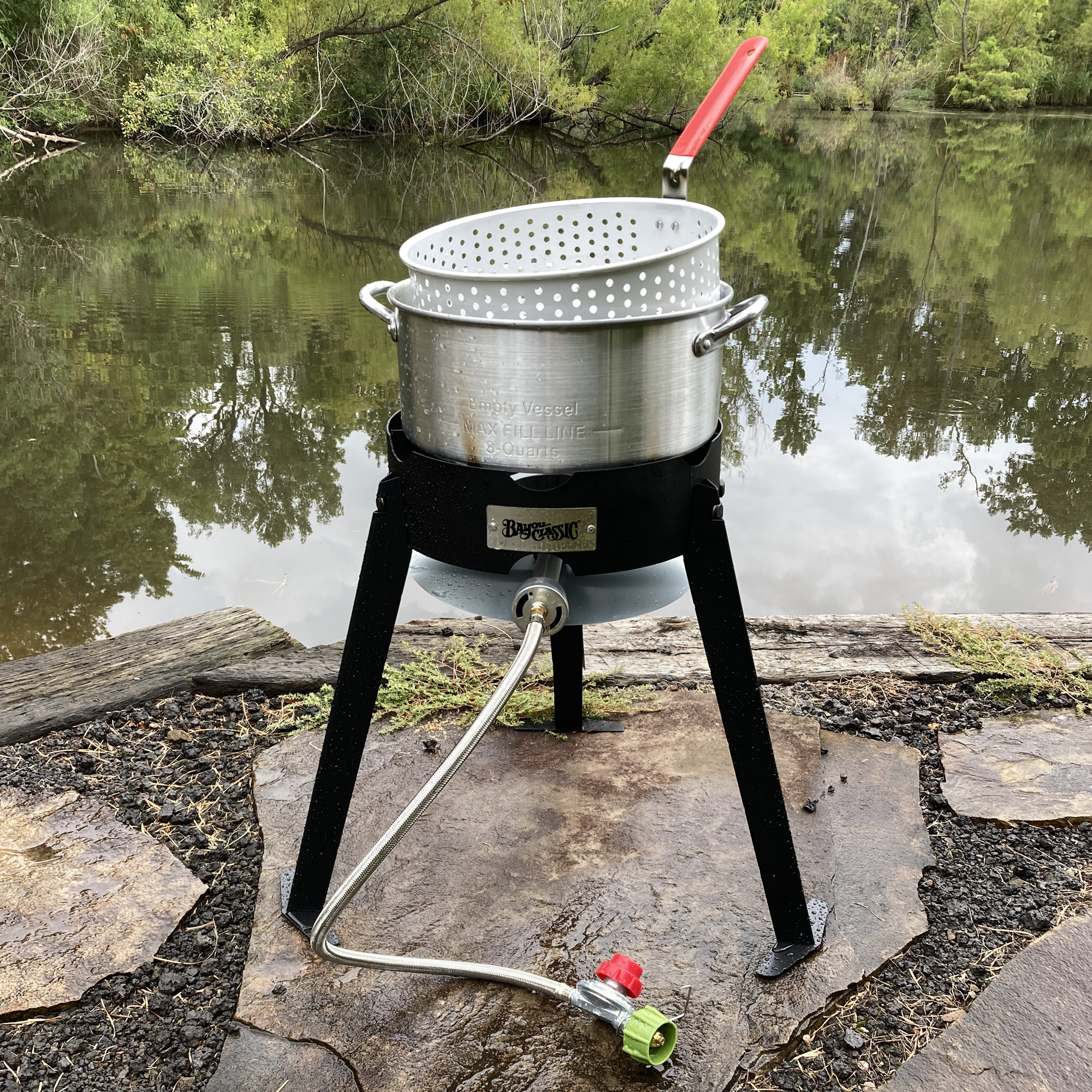 Bayou Classic Dual Outdoor Propane GAS Patio Camp Stove w/ Single Griddle