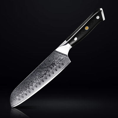 "Shogun" Japanese VG10 Damascus Steel 7" Santoku Knife With Full Body G10 Handle