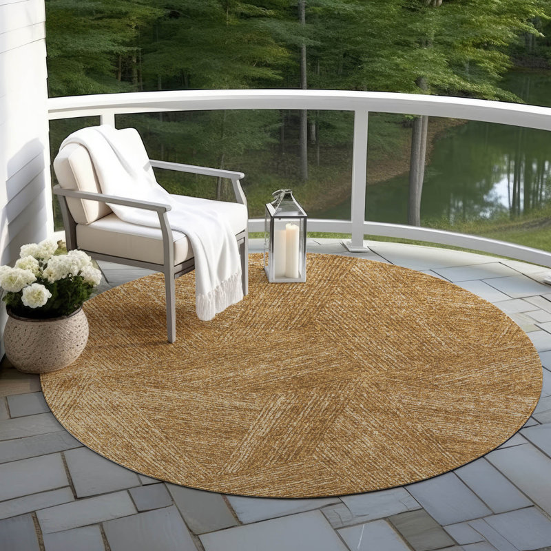  Tapis gris intérieur / extérieur Chayden Chantille ACN991, Rond 8 pi