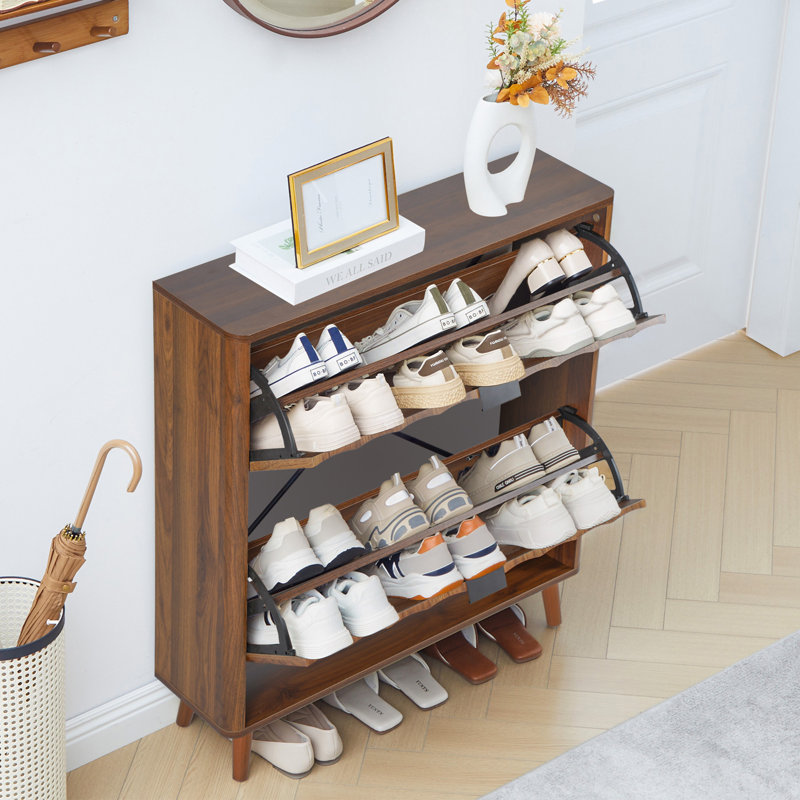 Armoire de rangement pour 12 paires de chaussures, Brun