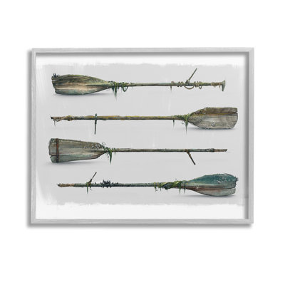 «Vintage Nautical Boat Oars», art de la giclée sur toile