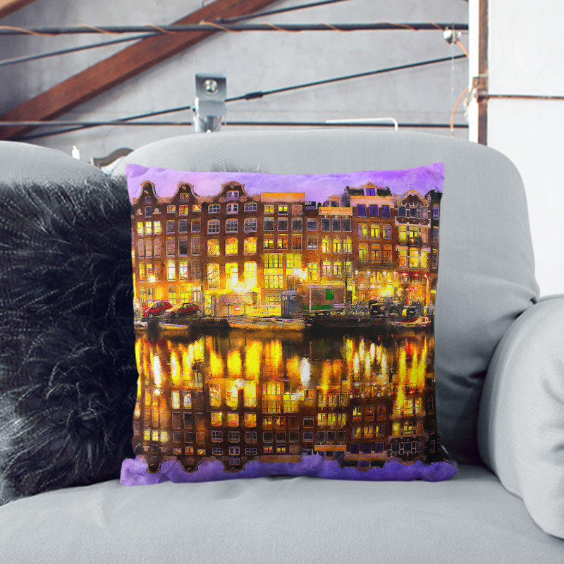 Square Throw Cushion, 55cm H x 55cm W x 20cm D, Black