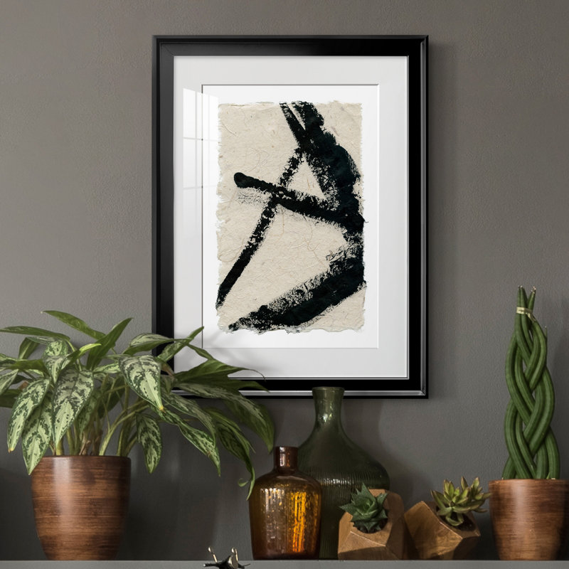 «Lines Crossed I», peinture sur toile encadrée, H 18,5 po x l 24,5 po x P 1,5 po, Noir