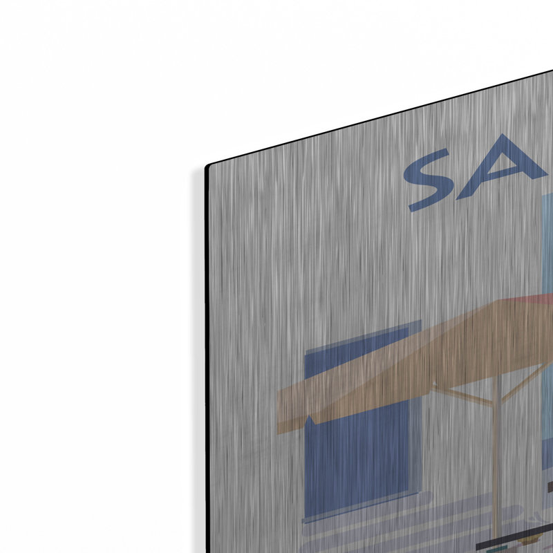«Santorini Poster 1» par Omar Escalante, art mural en métal, H 36 po x l 24 po