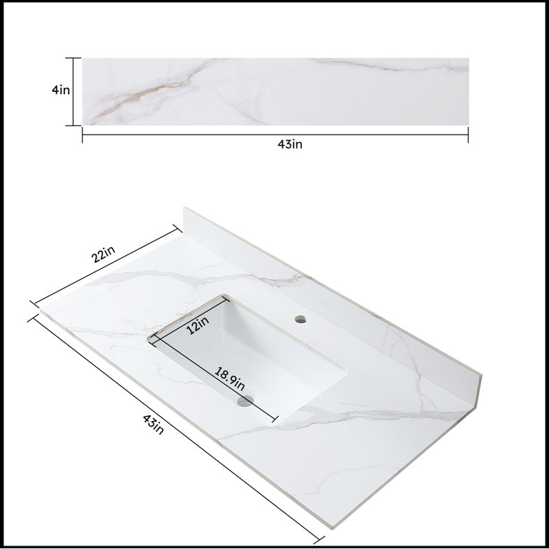 Plateau de meuble-lavabo simple Rosalio
