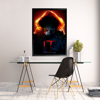 FRAMED STEPHEN KING'S IT PENNYWISE 36x24 MOVIE Art Print Poster Pennywise Clown Scary Movie -  Buy Art For Less, IF GE GPE5336 36x24 1.25 Black