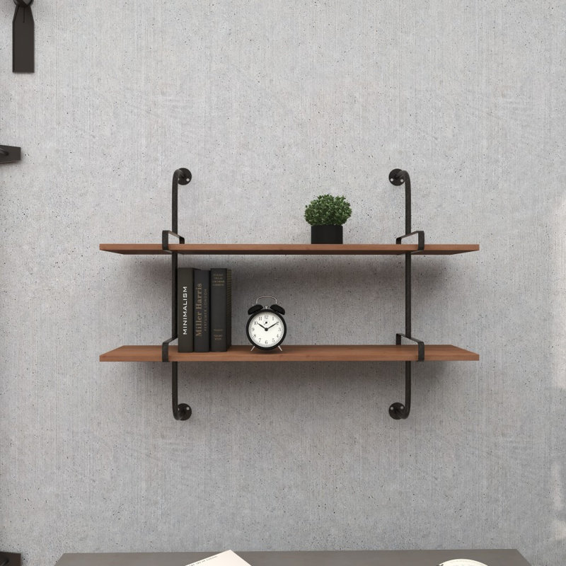 Springlake 2 Piece Industrial Pipe Shelves