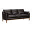 Canapé Gracie Mills 87" en cuir brun foncé avec coussins décoratifs et pattes brunes