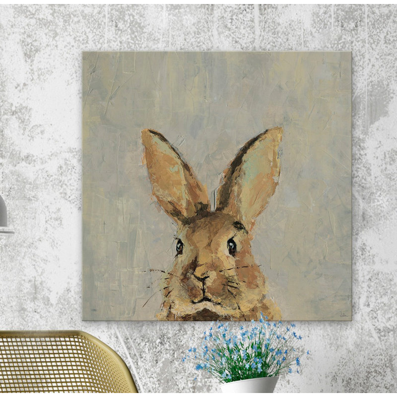 «What Up Rabbit II», reproduction sur toile tendue, H 12 po x l 12 po x P 1,5 po