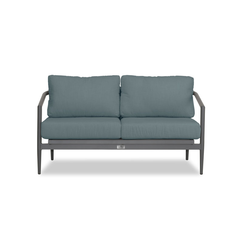 Olio Outdoor 2 - Seat Loveseat, Slate, Cast Lagoon Sunbrella® Plainweave