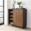 Élégante armoire à chaussures au fini chêne - 4 compartiments pour une armoire rectangulaire soignée et bien rangée en bois synthétique foncé au design fonctionnel