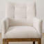 Fauteuil rembourré en bois de tweed rembourré-129171913