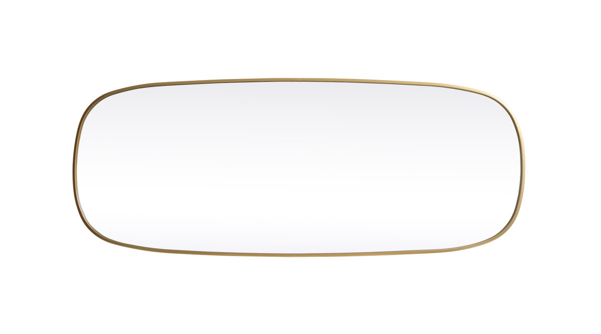 Bertin Metal Oval Wall Mirror, Brass, 60"  x 24" 