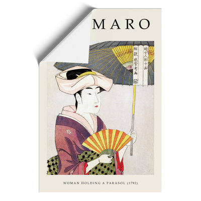 Woman with a Parasol Print by Kitagawa Utamaro - Frameless Print