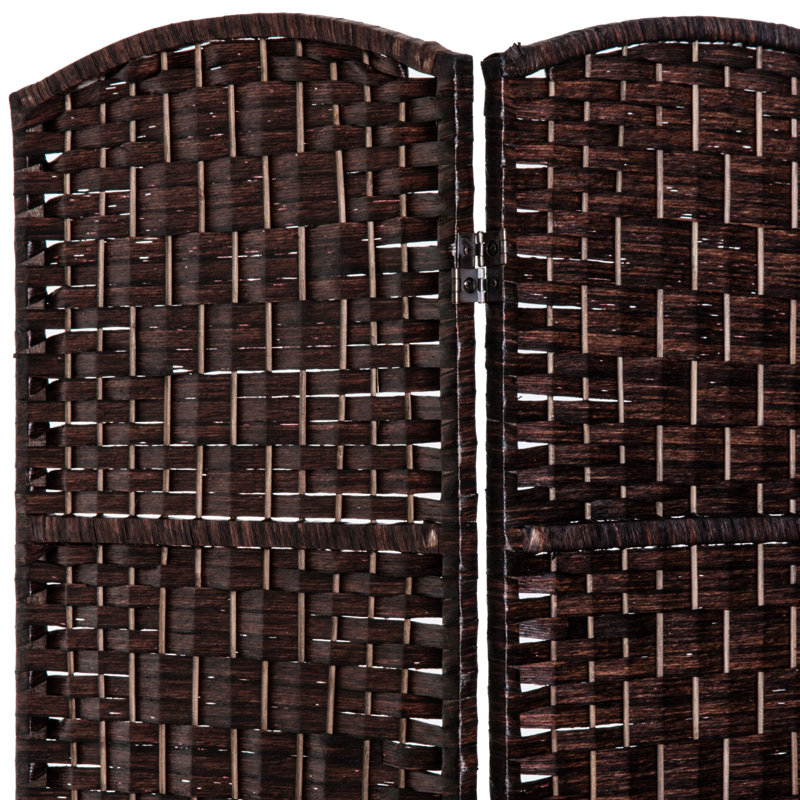 Écran d'intimité de 6 pi avec 3 panneaux de tissage - brun. Cloison artistique pour petits appartements. Conception élégante. Panneau de séparation portatif et pliable brun Élégant. Ajoute à