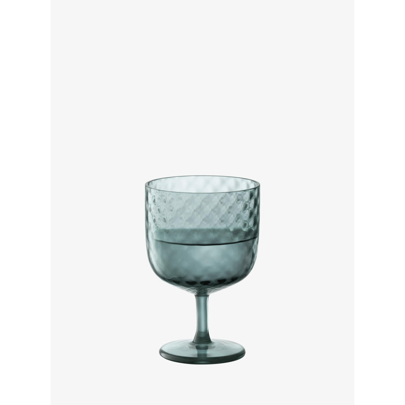 Dapple Handmade Hammered Glass Red Wine Glass, Water Blue