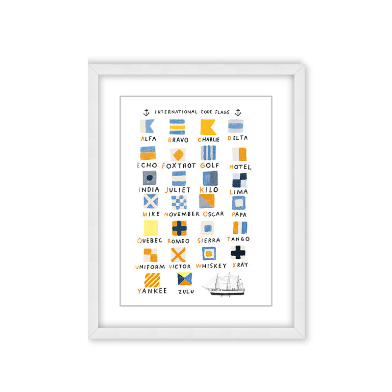 Drapeaux nautiques Coastal Retreat par Hanna Melin, H 20 po x l 16 po
