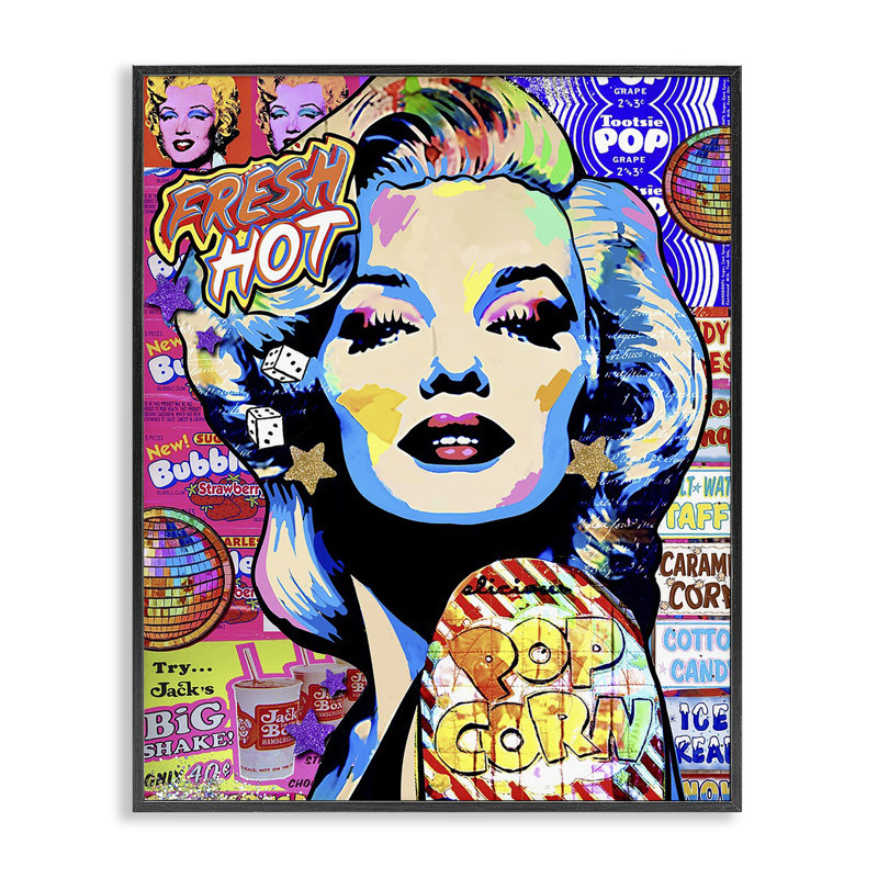 Estampe numérique Marilyn Candy, de Jess Stempel, H 30 po x l 24 po, Giclée encadrée noir minuit
