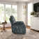 40.55''Wide Modern  Microfiber Heated Massage Manual Recliner With Hidden Cup Holders  and Side Pocket