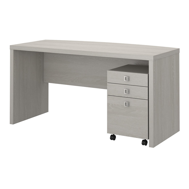 Echo 2 Piece Computer Desk Office Set, Gray Sand
